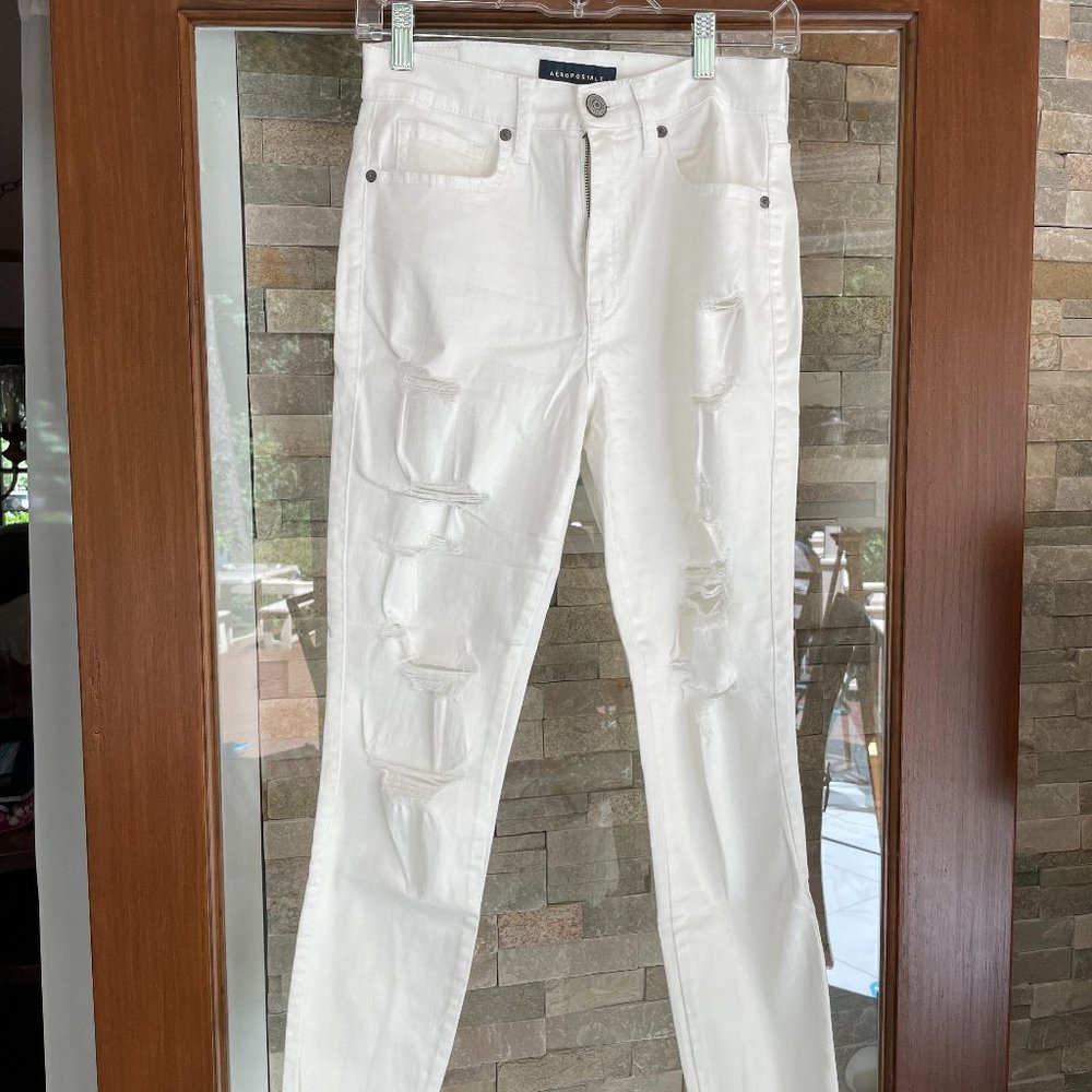 Aeropostale White Ripped Jeans